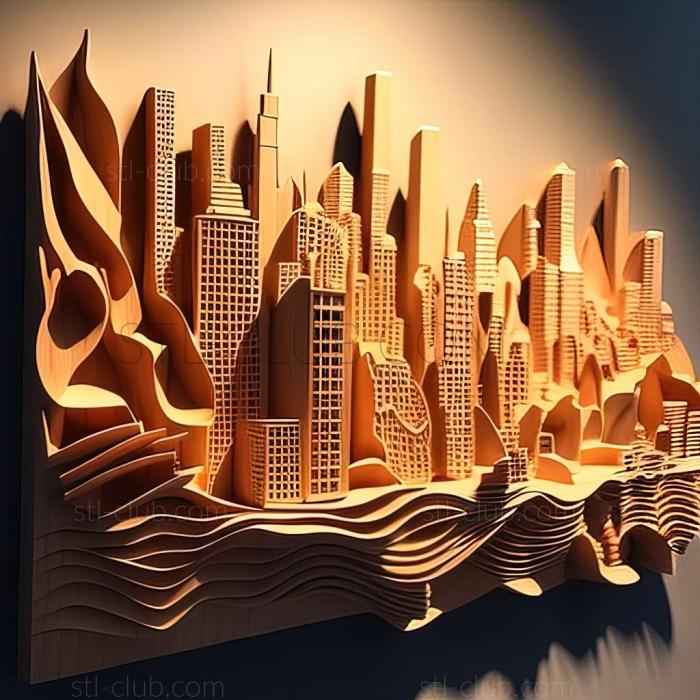 3D model city skyline (STL)